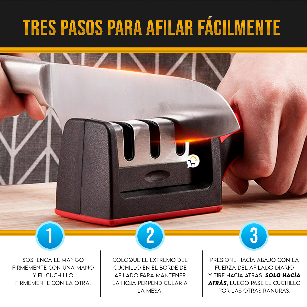 Miniatura 12 de Set cuchillos x10 Acero + Afilador SCA01